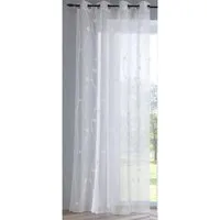 Kutti Vorhang Nelly (1 St), Ösen, halbtransparent, Voile, mit praktischen Ösen, halbtransparent, modern bestickt Kreise grau