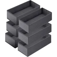 Sekey Aufbewahrungsbox Aufbewahrungsbox Set aus Vliesstoff – faltbarer, 6 St Schubladen Organizer für Schrank und Kleiderschrank 19×40×11 cm