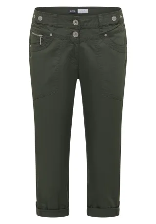 CECIL - 3/4 Mid Waist Casual Fit Hose mit Turn Up clear khaki - Gr. - 3