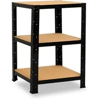 shelfplaza Schwerlastregal BLACK, 90x60x60cm schwarz, 3 Böden, Wohnraumregal oder Büroregal