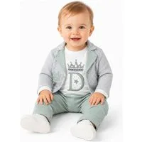 Lorey Medtec Neugeborenen-Geschenkset Baby Jungen Outfit, 3er Set: Jacke, Langarmshirt, Hose, 100% Baumwolle (Jacke + Langarmshirt + Hose)