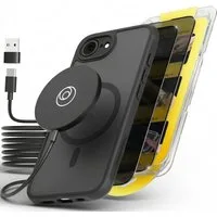 GreenHec Handyhülle iPhone 17e / 16e Hülle MagSafe Case Handy Schwarz Schutzhülle Cover 6,1 Zoll, Magnet Cover Magnetische Hülle Kameraschutz Black Matt Bumper Stoßfest