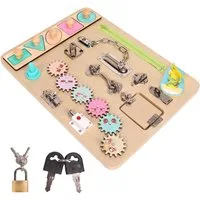 SinLaw Lernspielzeug Sensorisches Board, Demenz-Fidget-Board, Gedächtnishilfe, Schlösser (1-St), Hilft bei der Behandlung von Demenz mit Spielzeug