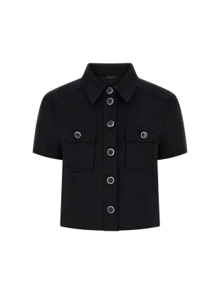 Guess - OLGA SHORT SLEEVES TOP Jet Black A996 - Gr. - XS