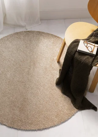 bonprix Runder waschbarer Teppich mit weichem Flor, braun, Gr.3 (Ø 160 cm), Unkompliziert und herrlich weich: der waschbare Teppich mit Fleecerücken