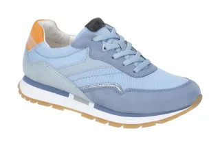Gabor 26.366.16 Damen Sneaker Blau Sky Heaven Velourleder Mesh Nubuk OptiFit