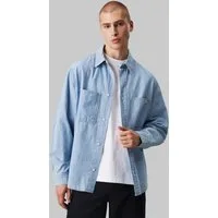 Calvin Klein Jeans Jeanshemd EASY CHAMBRAY SHIRT Logodruck, Brusttaschen