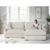 Home affaire Ecksofa Finca XL L-Form, B: 190 cm, 4 Zierkissen, Mega-Sofa, in Cord oder Chenille-Struktur, Federkern