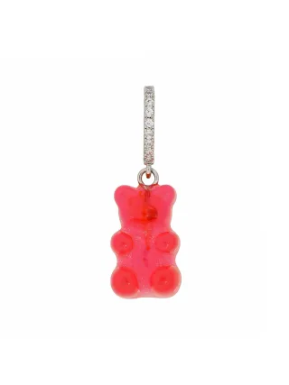Fashionbox Charm rhodiniert Gummibär pink/rot Zirkonia weiss