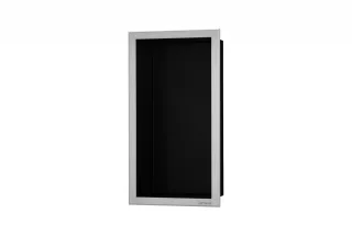 ESS BOX 10 Schwarz Wandnische 15x30x10 cm Rahmen Edelstahl gebürstet BOX Black, inkl. Rohbauset, BOX BOX-15x30x10-B