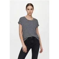 ONLY CARMAKOMA Kurzarmshirt CARMOSTER STRIPE S/S O-NECK TOP JRS NOOS Viskosemischung, regular fit