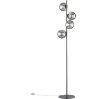 Luce Ambiente Design LED Stehlampe mit Rauchglas-Kugeln Höhe 160cm, Dimmfunktion, LED wechselbar, Warmweiß, ausgefallene Bauhaus Lampe inkl. G9 Leuchtmitteln in 3 Stufen dimmbar