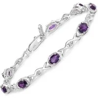 Vira Jewels Armband 925-Sterling Silber rhodiniert Glänzend Amethyst lila