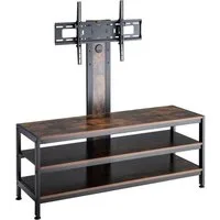 pro.tec TV-Ständer, (bis 70 Zoll, »Stockholm« mit Fernsehtisch 120x40x108 cm Schwarz/Eicheoptik rustikal)