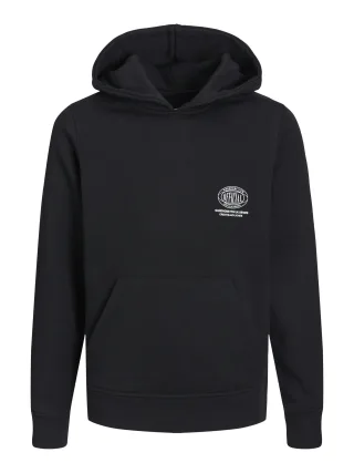 JACK&JONES - JORTYPEN SWEAT HOOD BLK JNR black - Gr. - 152