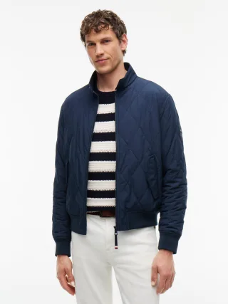 PACKABLE QUILTED HARRINGTON Navy Blue - Gr. - M