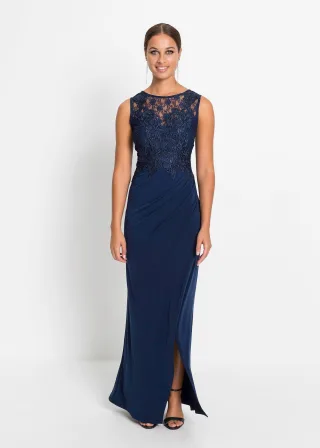 bonprix Maxikleid mit Spitze, blau, Gr.40/42 (M), Elegant und Feminin: Abendkleid mit Spitze