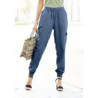 LASCANA Schlupfhose aus leichtem Lyocell in Denim-Optik mit Cargotaschen, leicht und luftig