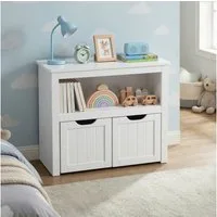 VASAGLE Kinderregal Spielzeugaufbewahrung, Bücherregal Kinder, Spielzeugregal, mit Rollen