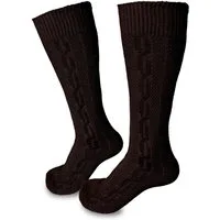 Steigenhöfer Manufaktur Trachtensocken für Herren und Damen – Socken mit Zopfmuster und Edelweißanstecker Oktoberfest Strümpfe aus Baumwolle für Männer & Frauen