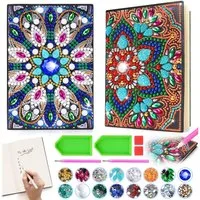 FOUORTUNATE-BEE Kreativset Diamantmalerei Notizbuch Set für Kinder, A5, 50 Seiten, DIY Tagebuch Bastelset Geschenk für Mädchen 6–12 Jahre