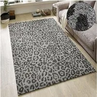 OTTO home Wollteppich Gabbo Leo, Leopardenmuster, handgearbeitet, rechteckig, Höhe: 14 mm, reine Wolle, Uni, Wohnzimmer, Schlafzimmer, Esszimmer