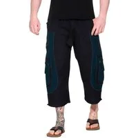 KUNST UND MAGIE Haremshose Kurze Herren Hose 3/4 Baggy Cargo Shorts Hippie Goa Baumwolle