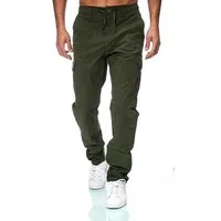 iKENNAS Cargohose Herren Jogger Cargo Chino Jeans Hose (Cargohose 7015) Khaki L