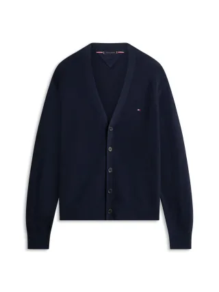 Tommy Hilfiger - Strukturierte Strickjacke blau - Gr. - L