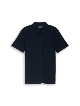 Denim Tom Tailor - Piqué Poloshirt aus Baumwolle sky captain blue - Gr. - S
