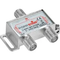 Poppstar Sat-Verteiler Splitter analog/digital SAT-Antenne (Umschalter 2-fach für TV Antenne Satellit Kabel Fernseher Radio LNB)
