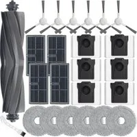 SURFOU Saugroboter Zubehör-Set 24tlg Zubehör für Dreame L10s / X30 / L40 / Mova E30 Ultra Saugroboter, Zubehör für Dreame L10s Ultra Gen 2, Dreame L10s Pro Ultra Heat, Dreame X30 Ultra, Dreame L40 Ultra AE, (Set), 1 Hauptbürste 6 Wischtücher 4 HEPA F