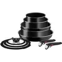 Tefal Pfannen-Set Ingenio Easy Cook & Clean On, Aluminium (Set, 10-tlg), abnehmbarer Griff, Antihaftversiegelung, Thermo-Signal, made in France