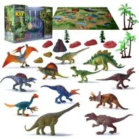Goods+Gadgets Spielfigur GOODS+GADGETS Dinosaurier Spielset mit Figuren, Truck & Spielmatte, (Abenteuer Tier-Welt, Spielset für Kinder), mit Aufbewahrungsbox