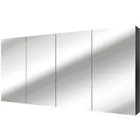 AcquaVapore Badezimmerspiegelschrank Spiegelschrank Badspiegel Badezimmer Spiegel City 160cm Esche schwarz