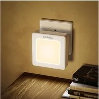LQWELL LED Steckdosenleuchte Nachtlicht Steckdose Faltbar mit Dämmerungssensor, LED fest integriert, Nachtlampe Einstellbare Helligkeit, Automatisch Steckdosenlicht, Orientierungslicht Warmweiß, Bewegungsmelder, 1/2/3 Stück LED Nachtlicht Kinder