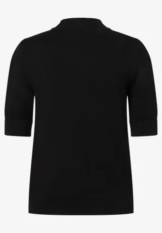 MORE & MORE - Turtleneck-Pullover mit kurzen Ärmeln schwarz - Gr. - 44