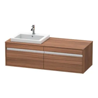 Duravit Ketho Konsolenwaschtischunterbau wandhängend Nussbaum Matt 1400x550x426 mm - KT6797L7979 KT6797L7979