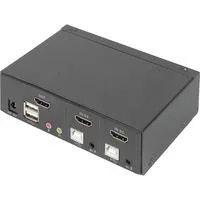 KVM Switch 2 Port, KVM-Switch schwarz