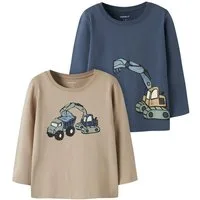 Name It Langarmshirt NMMKARKE 2P LS TOP BOX (Packung, 2-tlg) Baumwollmischung, regular fit