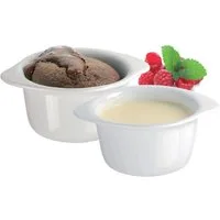 GEFU Dessertschale Gefu Porzellanschälchen 2er Set weiß, Porzellan, (2er Set), 10,5cm Dessertschale mini Schlae 230ml Backform Soufle