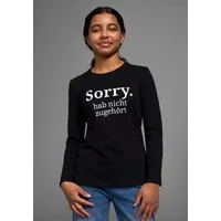 KIDSWORLD Langarmshirt Sorry. hab nicht zugehört Langarm, Basic-Passform, mit peppigem Druck und Statements