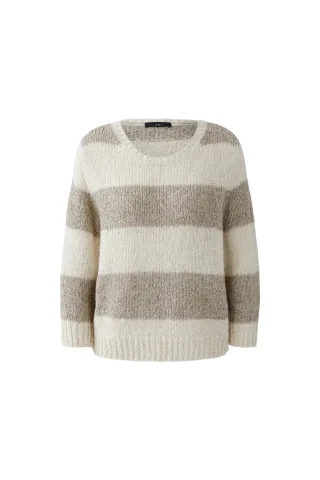 Oui - ESMY Pullover lt stone taupe - Gr. - 44