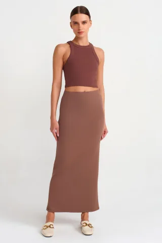 Hochtaillierter Maxi Bleistiftrock
