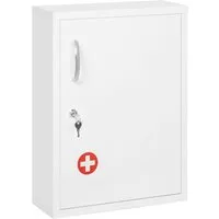 MC Star Medizinschrank Apothekerschrank Wandmontage abschließbar mit 2 Schlüsseln aus Stahl (in Weiß 40x15x53,5cm für Badezimmer & Küche)
