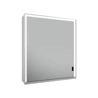 Keuco Royal Lumos Spiegelschrank 14301172201 Wandvorbau, silber-eloxiert, verdecktes Ablagefach, 650 x 735 x 165 mm, Anschlag links