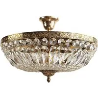 PGA-Lights Deckenleuchte Kristall Deckenleuchte SCHÖNBRUNN Ø45 Antik Gold aus Kristallen