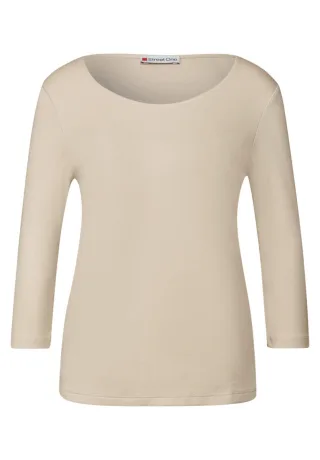 Street One - Shirt in Unifarbe beige - Gr. - 40