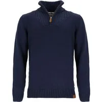 tomBrook Troyer TB-80706 Herren Strickpullover Uni - Pullover mit Stehkragen und Reißverschluss