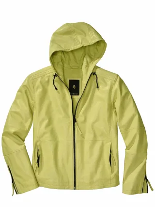 Mey & Edlich Herren Statement-Lederjacke Gelb Lammnappa